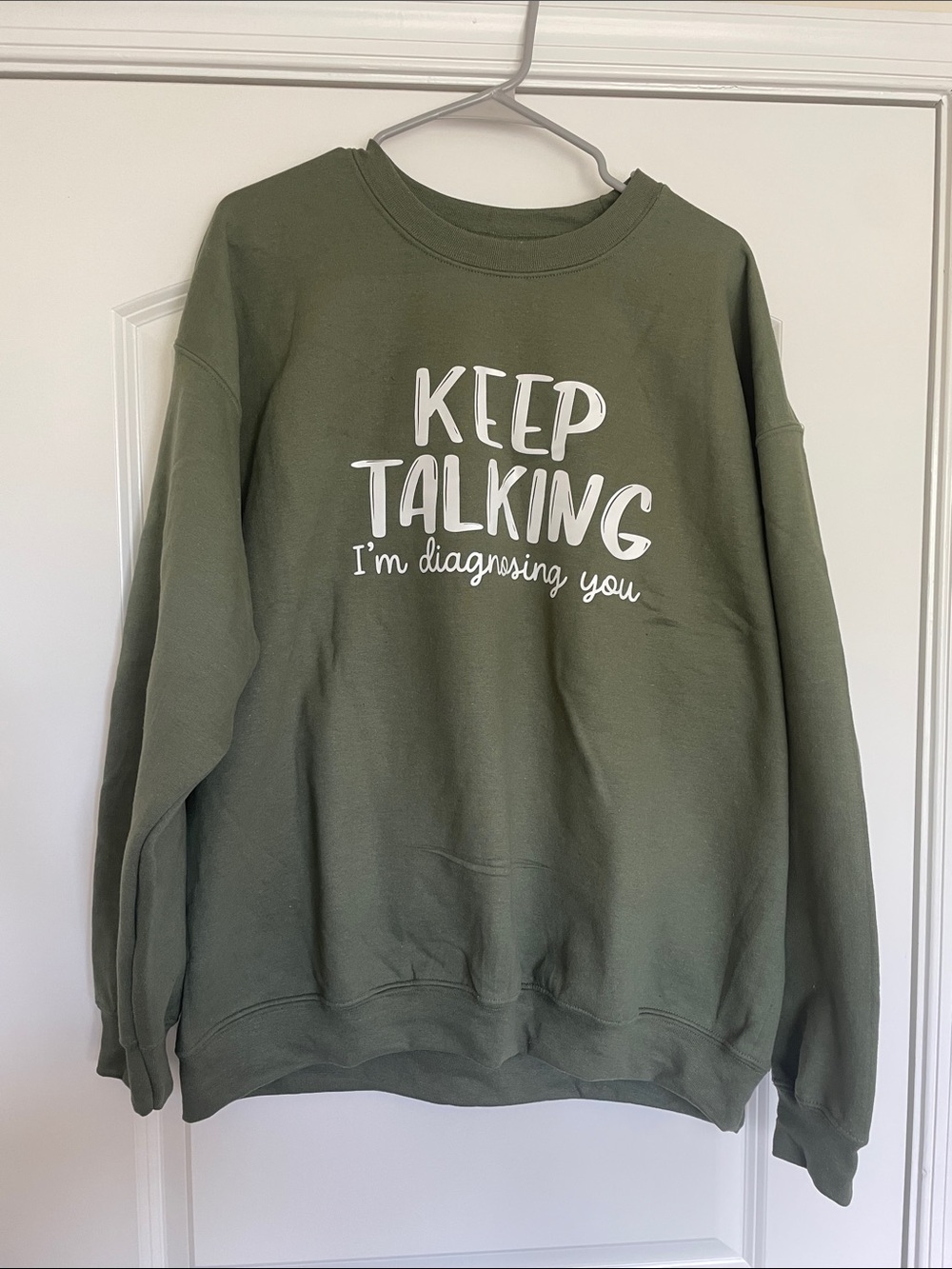 Unisex sweatshirt. Olive green.